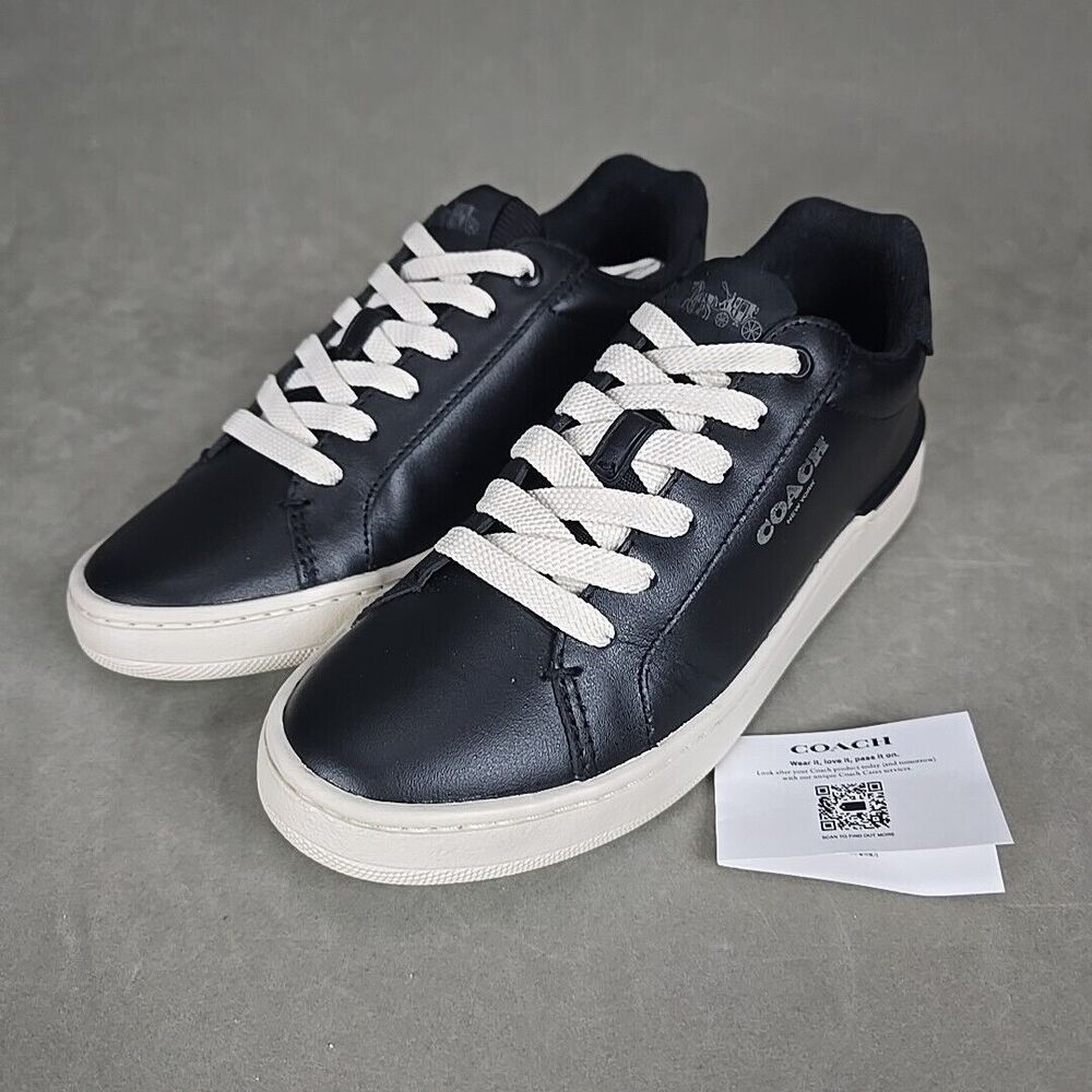 COACH Clip Low Top Sneaker Women's Size US 6B Black/Charcoal CQ651